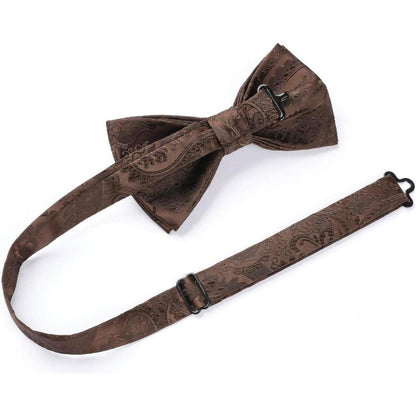 Herren Fliege mit Einstecktuch Set Braun