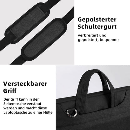 Voova Laptoptasche 17,3 Zoll Schwarz Wasserdicht Stoßfest