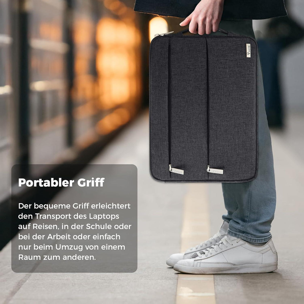 Laptoptasche 15,6 Zoll MacBook Air Pro Hülle Schwarz Schutzhülle