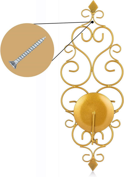 Wandkerzenhalter Wandleuchter Metall Teelichthalter Kerzenhalter Gold