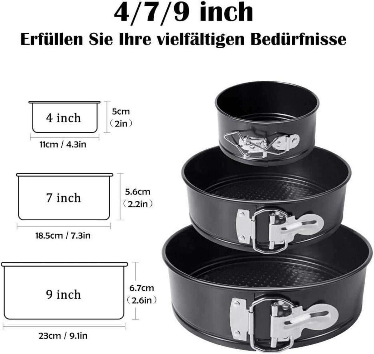 Kuchenformen Set antihaftbeschichtet, Auslaufsicher