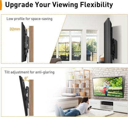 Neigbare TV Wandhalterung für 26-65 Zoll Flach/Curved TV