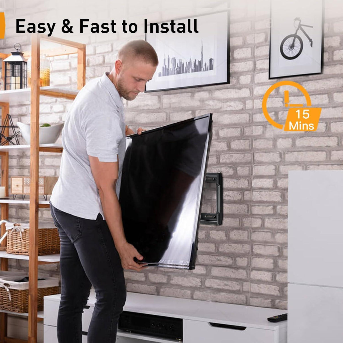 Neigbare TV Wandhalterung 26-65 Zoll LED LCD Flach&Curved TV bis 45kg VESA