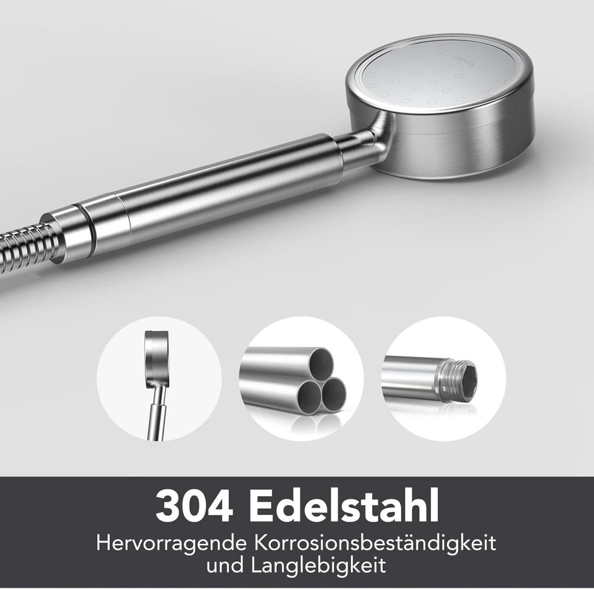 Hochdruck Duschkopf Edelstahl Handbrause Wassersparend Einfache
