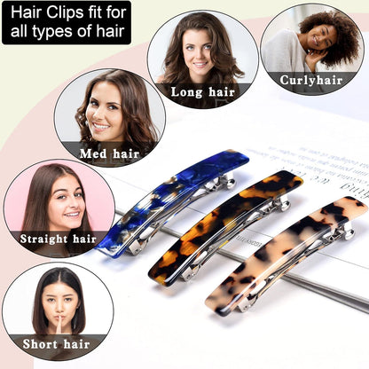 3er Set Damen Französische Haarspangen Schildpatt Clips Mittel Frauen