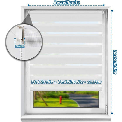 Rollos Plissee ohne Bohren Doppelrollo Klemmfix 40x130cm