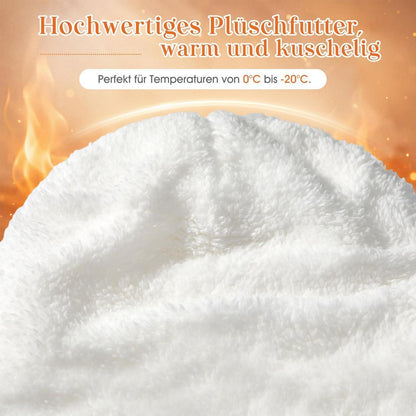 Grobstrick Mütze Damen Winter Beanie mit Futter Elfenbein