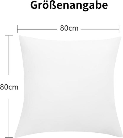 2er Set Kissenbezug 80x80 Weiß Mikrofaser Reißverschluss