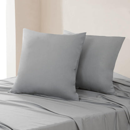 Kissenbezug 80x80 Grau 2er Set - Mikrofaser Reißverschluss