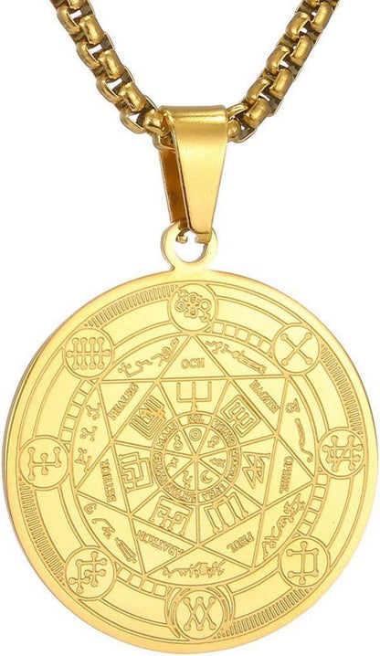 Erzengel Siegel Medaille Amulett Halskette Edelstahl Herren Style3 Or
