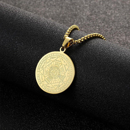 Erzengel Siegel Medaille Talisman Halskette Edelstahl Herren
