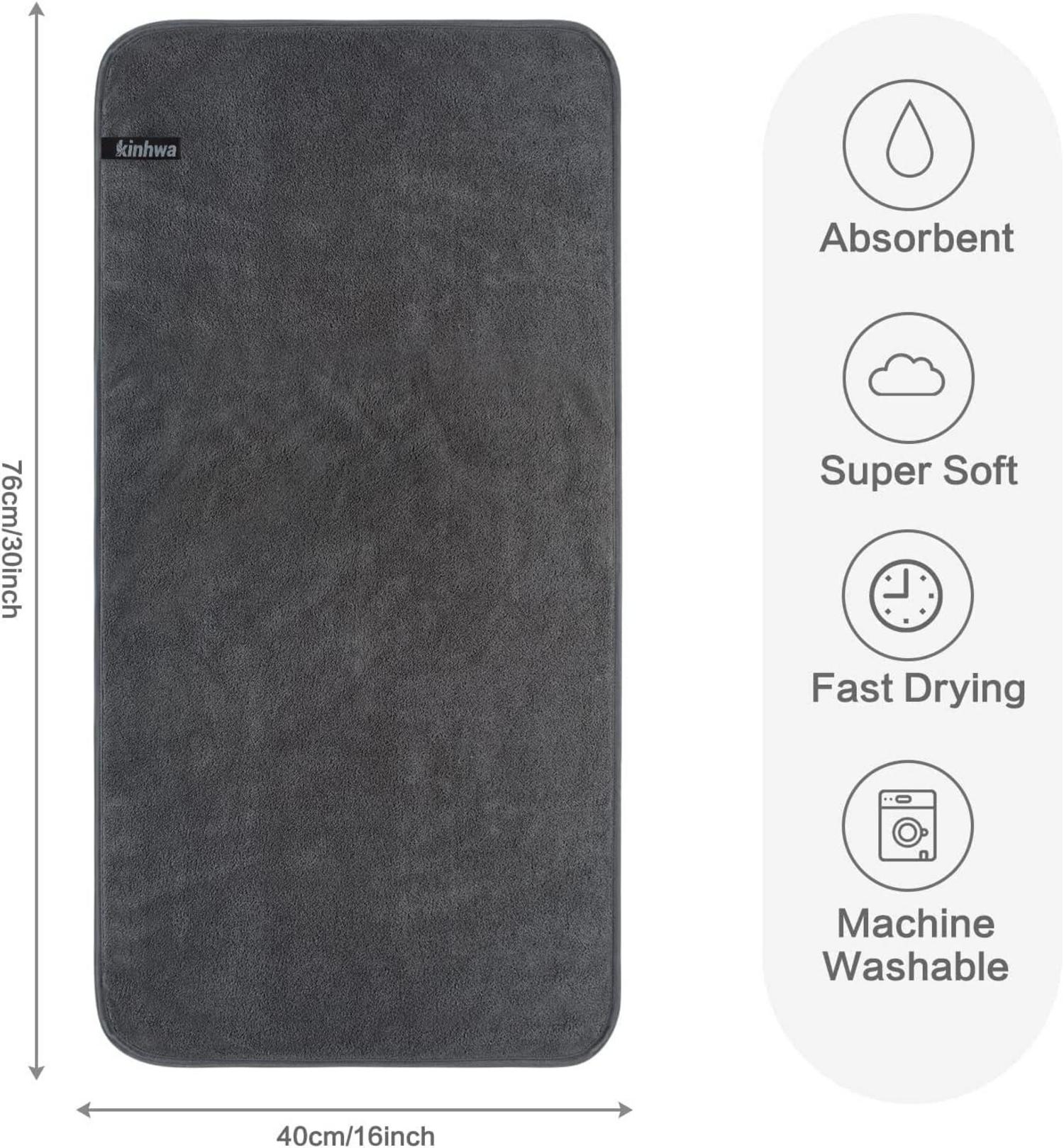 2er Pack Mikrofaser Handtücher 40x76 cm Dunkelgrau Schnell