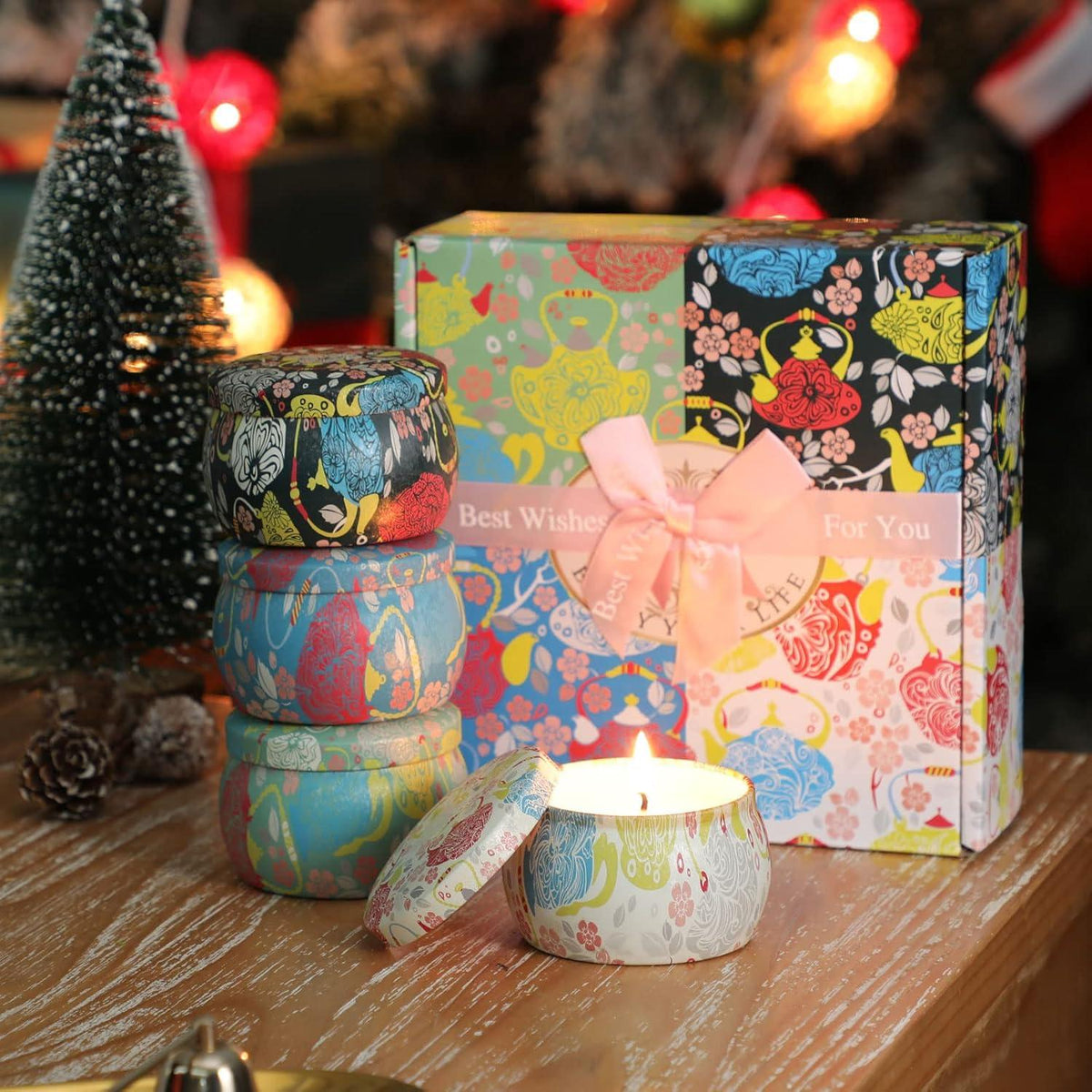 Duftkerzen Geschenkset für Frauen 4x5,6oz Aromatherapie Kerzen