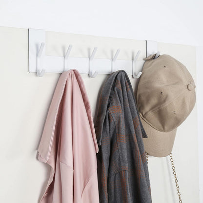 Türgarderobe zum Einhängen mit 6 Haken, Edelstahl