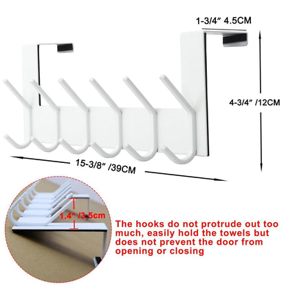Türgarderobe zum Einhängen mit 6 Haken, Edelstahl