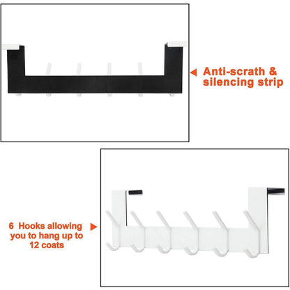 Türgarderobe zum Einhängen mit 6 Haken, Edelstahl