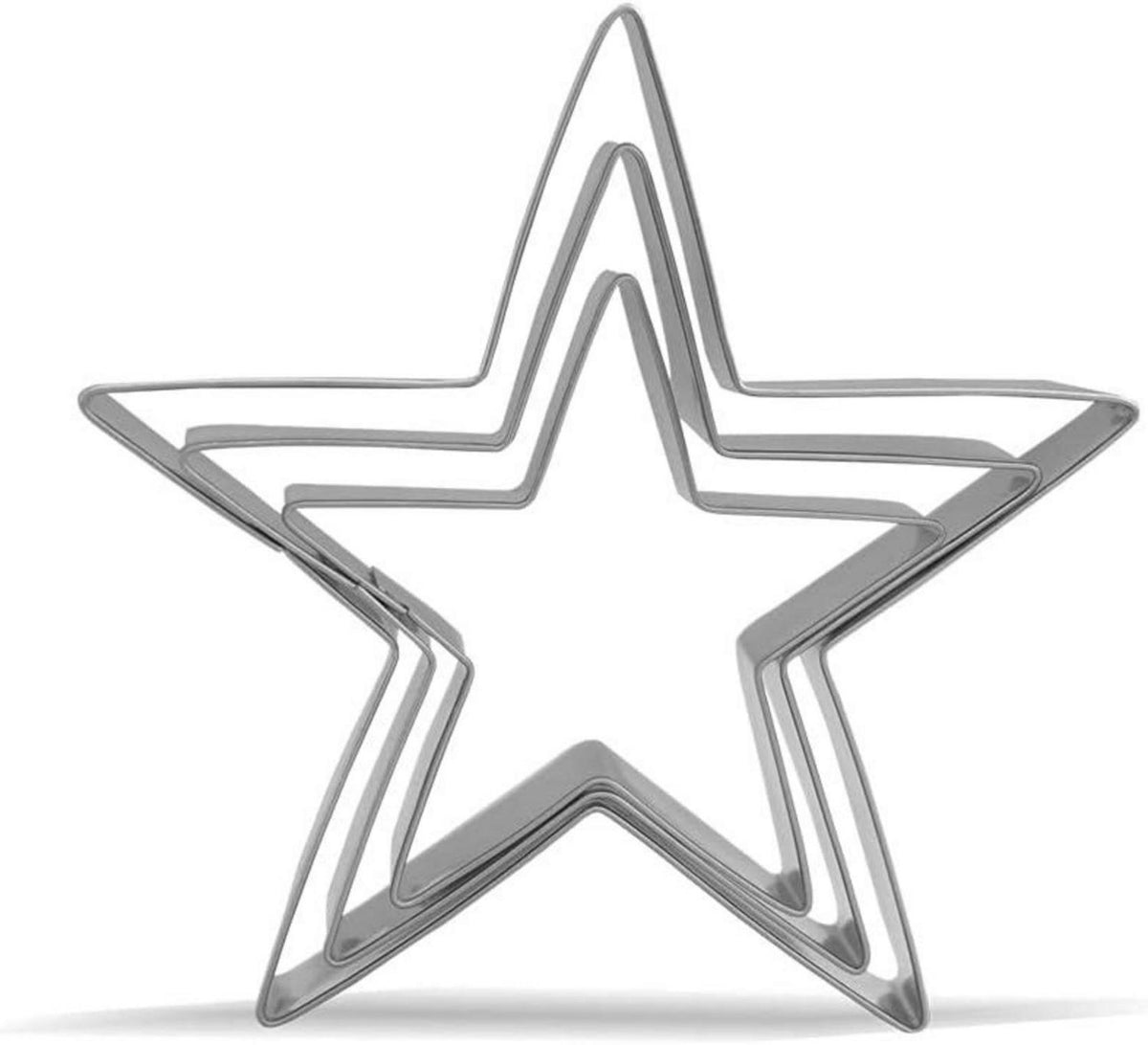 Ausstechformen Sterne Set 3-teilig Edelstahl Plätzchen Fondant Deko