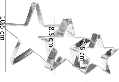 Ausstechformen-Set Stern Edelstahl 3-teilig 10,5 cm 8,5 cm
