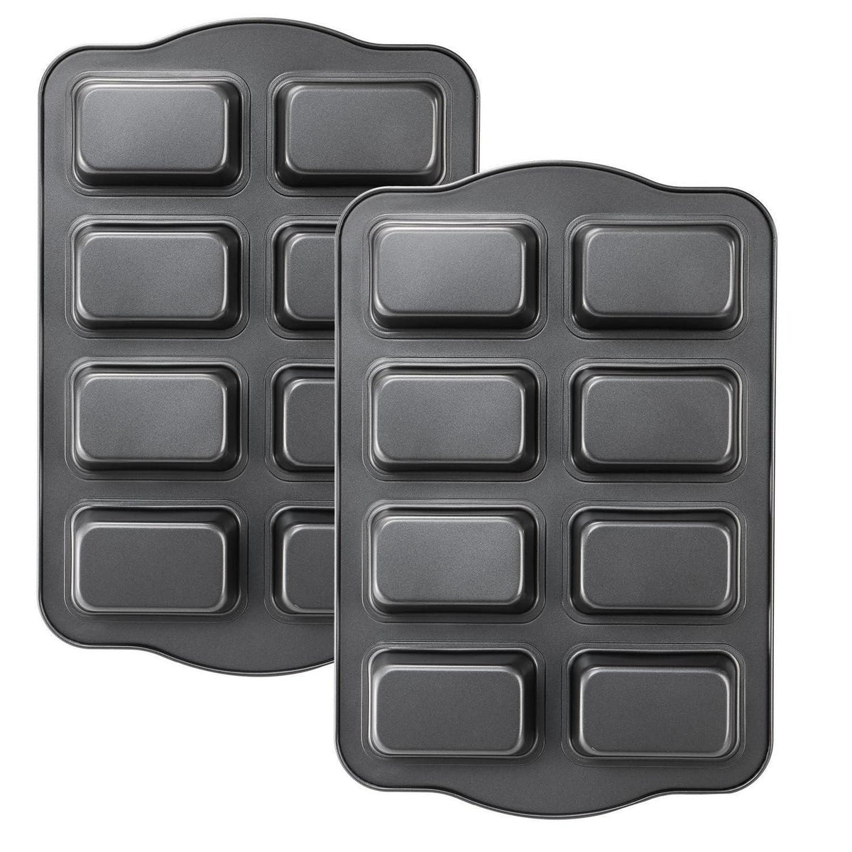 Mini Kastenform 2er-Set | 8 Kuchen | Antihaft Backform 36x24cm