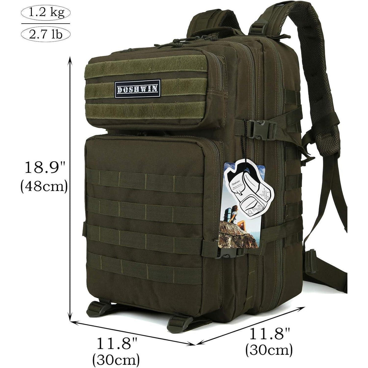Taktischer Rucksack 40L Militär Survival Armee Molle Olive