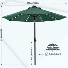 Sonnenschirm 270 cm mit Solar-LED, Gartenschirm