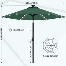 MasterCanopy 230 cm Sonnenschirm mit Solar-LED Dunkelgrün