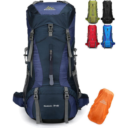70L Campingrucksack Trekking Wanderrucksack mit Regenschutz