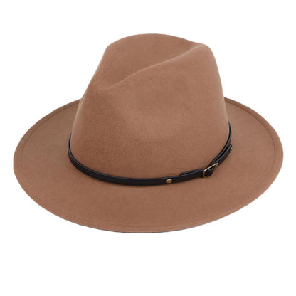 Klassischer Fedora Hut aus Wollmischung mit Gürtelschnalle