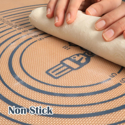 Extra dicke Silikon Backmatte XL mit Teigschneider, 60x40cm Grau