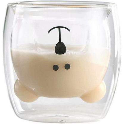 Süße Bär Glastasse Kaffeegläser Bärmotiv Isolierglas 250ml