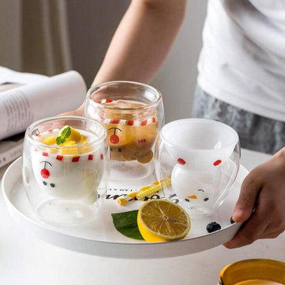 Süße Bär Glastasse Kaffeegläser Bärmotiv Isolierglas 250ml
