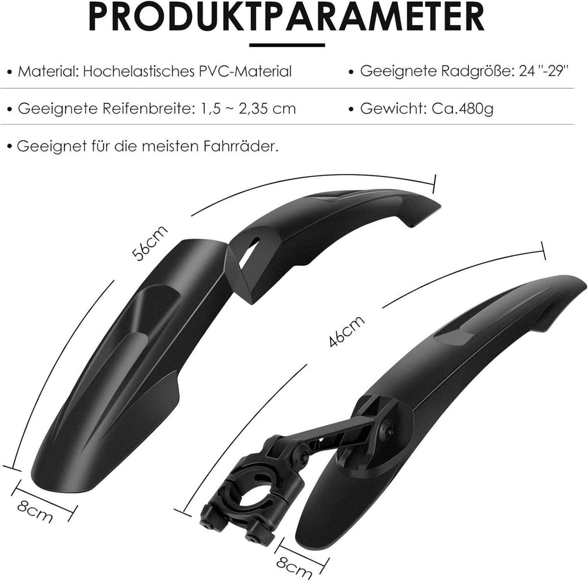 SPGOOD Schutzblech-Set Universal für Fahrrad 24-29 Zoll