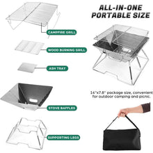 Odoland Tragbarer BBQ Campinggrill Feuerstelle 304 Edelstahl
