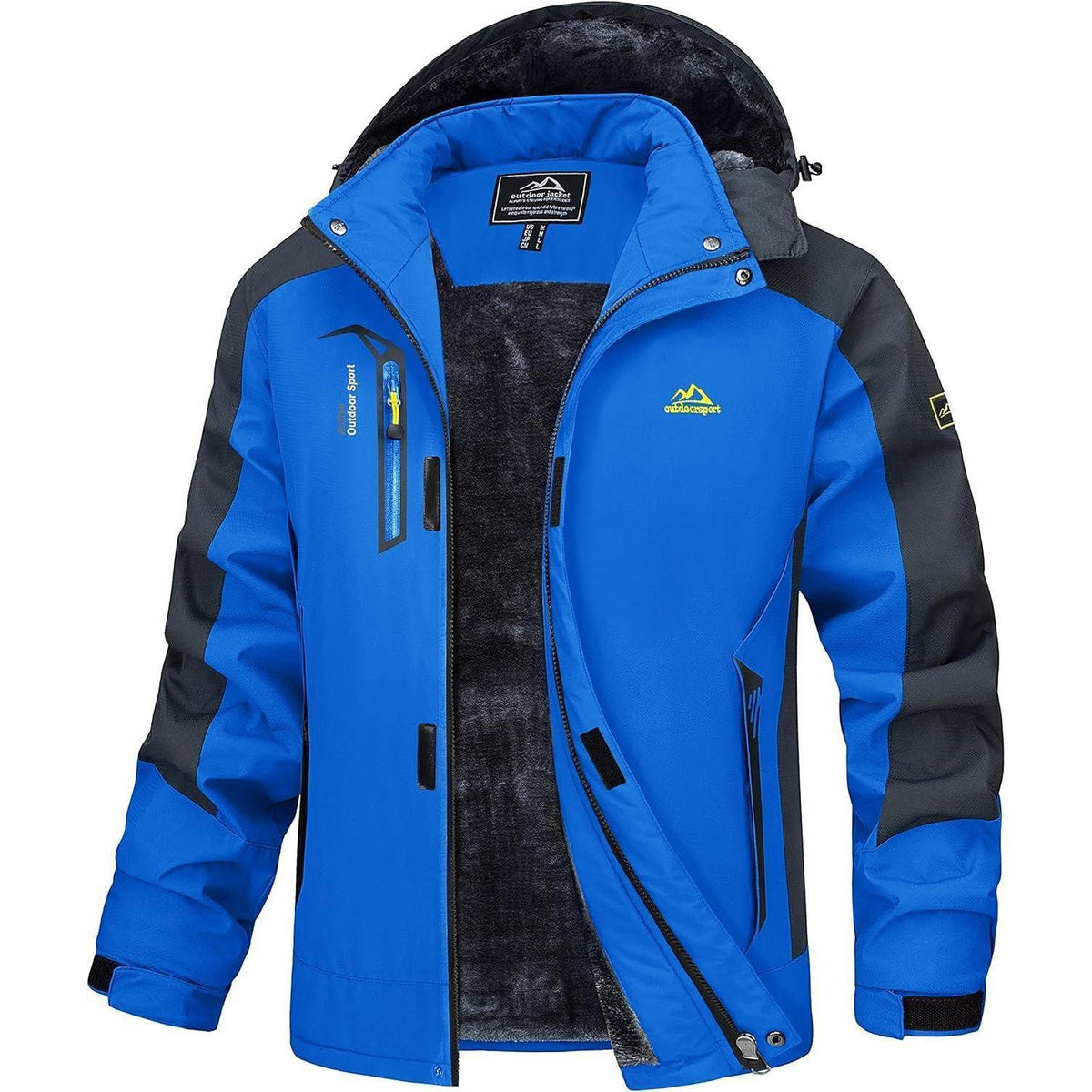 Herren Winterjacke Warm Gefüttert Wasserdicht Skijacke Blau XL
