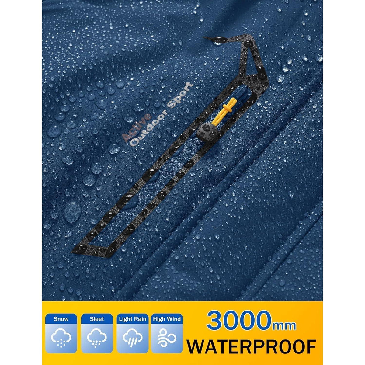 Winterjacke Herren Warm Gefüttert Wasserdicht Skijacke XL