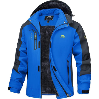 Herren Winterjacke Warm Gefüttert Wasserdicht Skijacke Blau 3XL