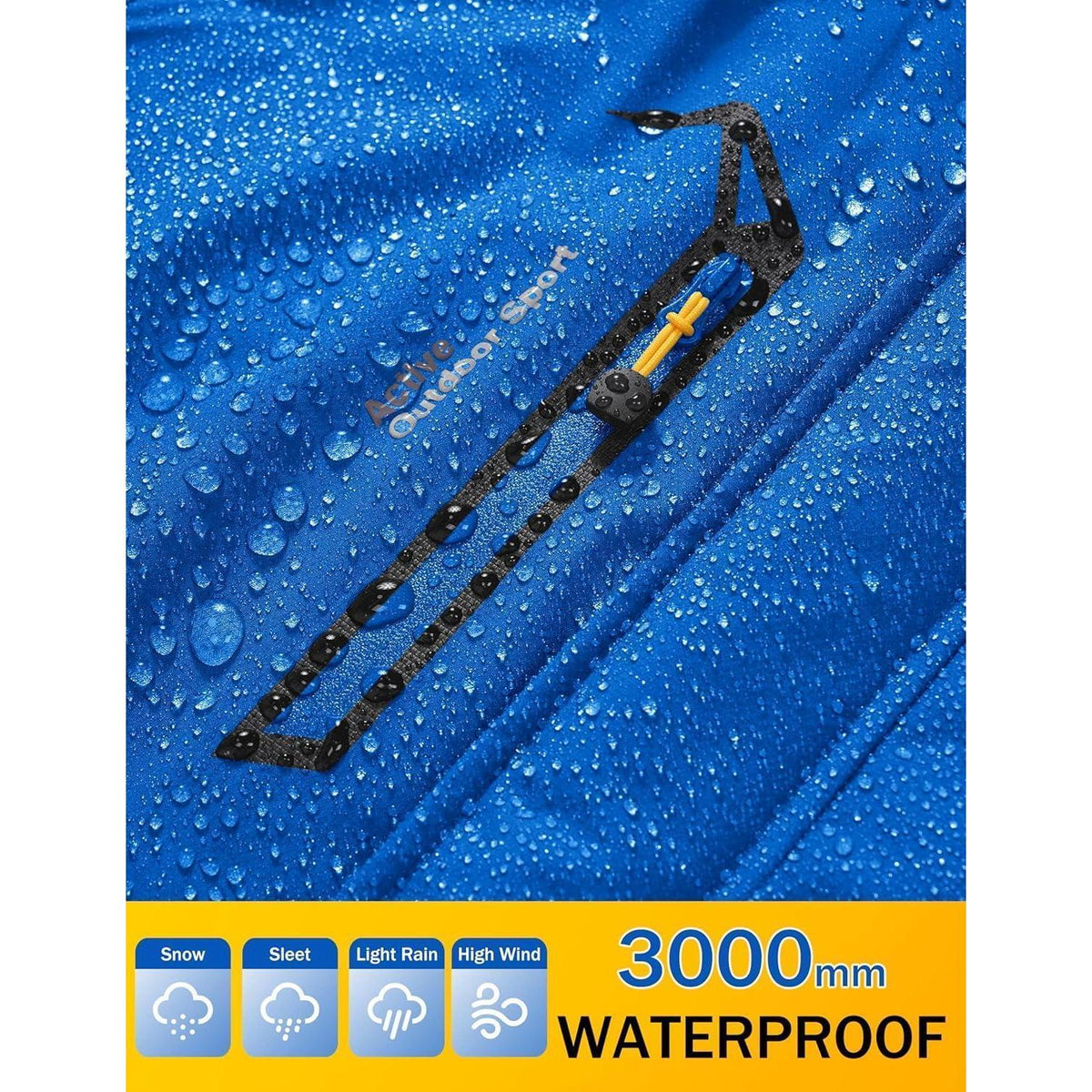 Herren Winterjacke Warm Gefüttert Wasserdicht Skijacke Blau M