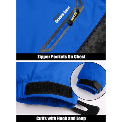 Warme Herren Winterjacke mit abnehmbarer Kapuze Blau XXL