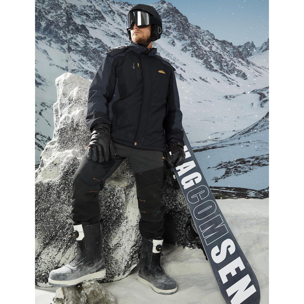Herren Winterjacke Warm Gefüttert Wasserdicht Skijacke 3XL