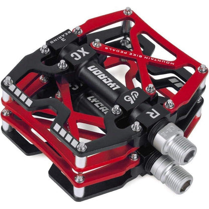 MTB Fahrradpedale CNC Aluminium 3 Lager 9/16" Rot