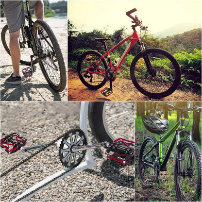 MTB Fahrradpedale CNC Aluminium 3 Lager 9/16" Rot