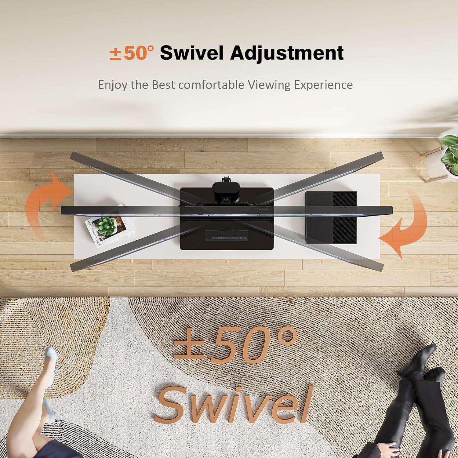 Universal TV Standfuß Höhenverstellbar VESA 200x200 Schwarz66