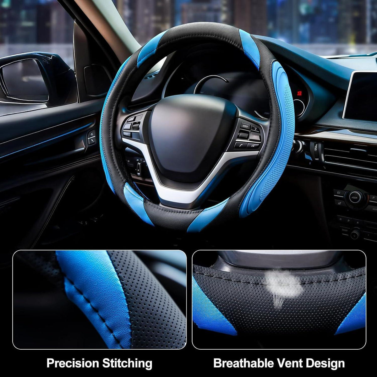 Auto Lenkradbezug Sport Blau, Universal 37-38cm
