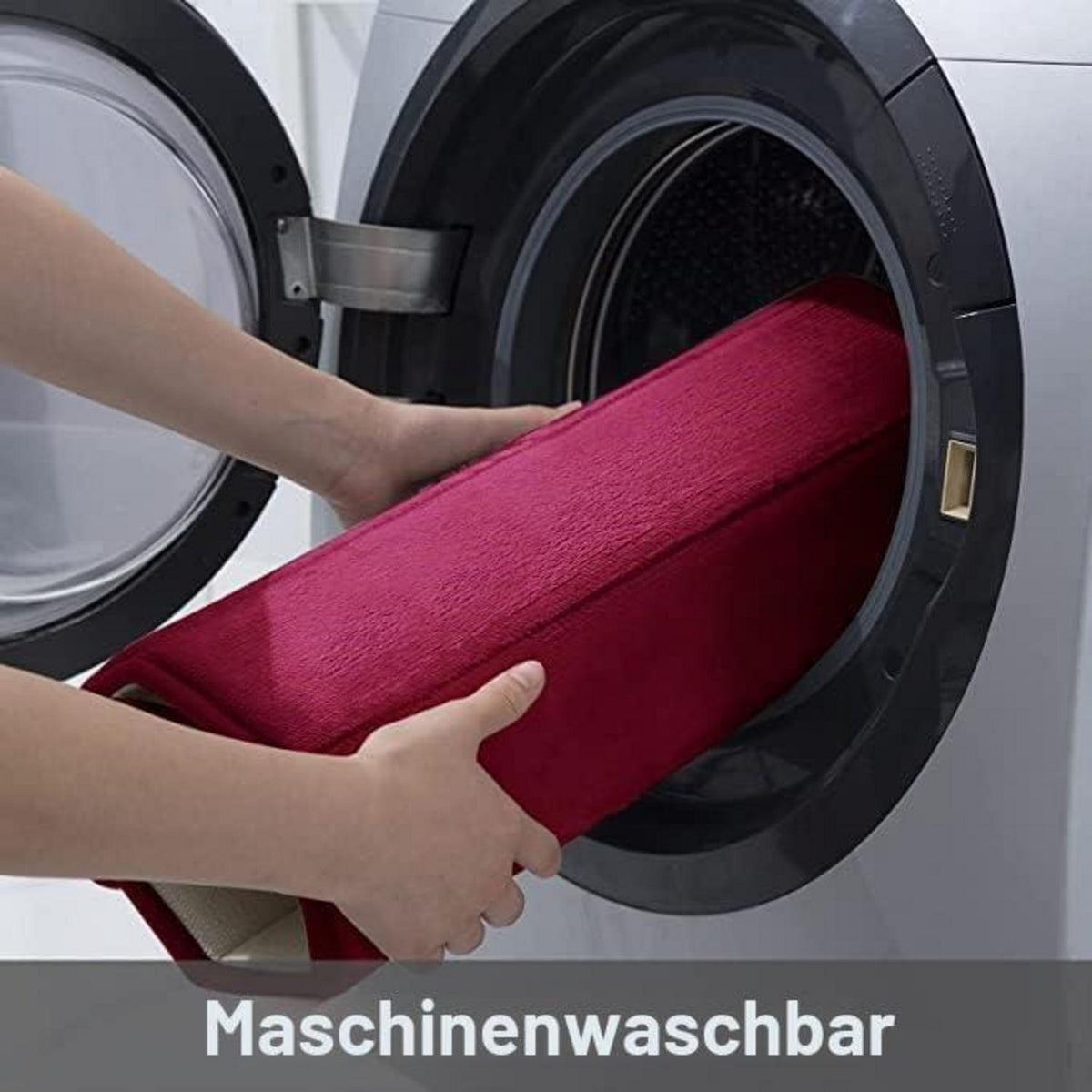 Memory Foam Badteppich 41 x 61 cm Weinrot – Rutschfest & Saugfähig