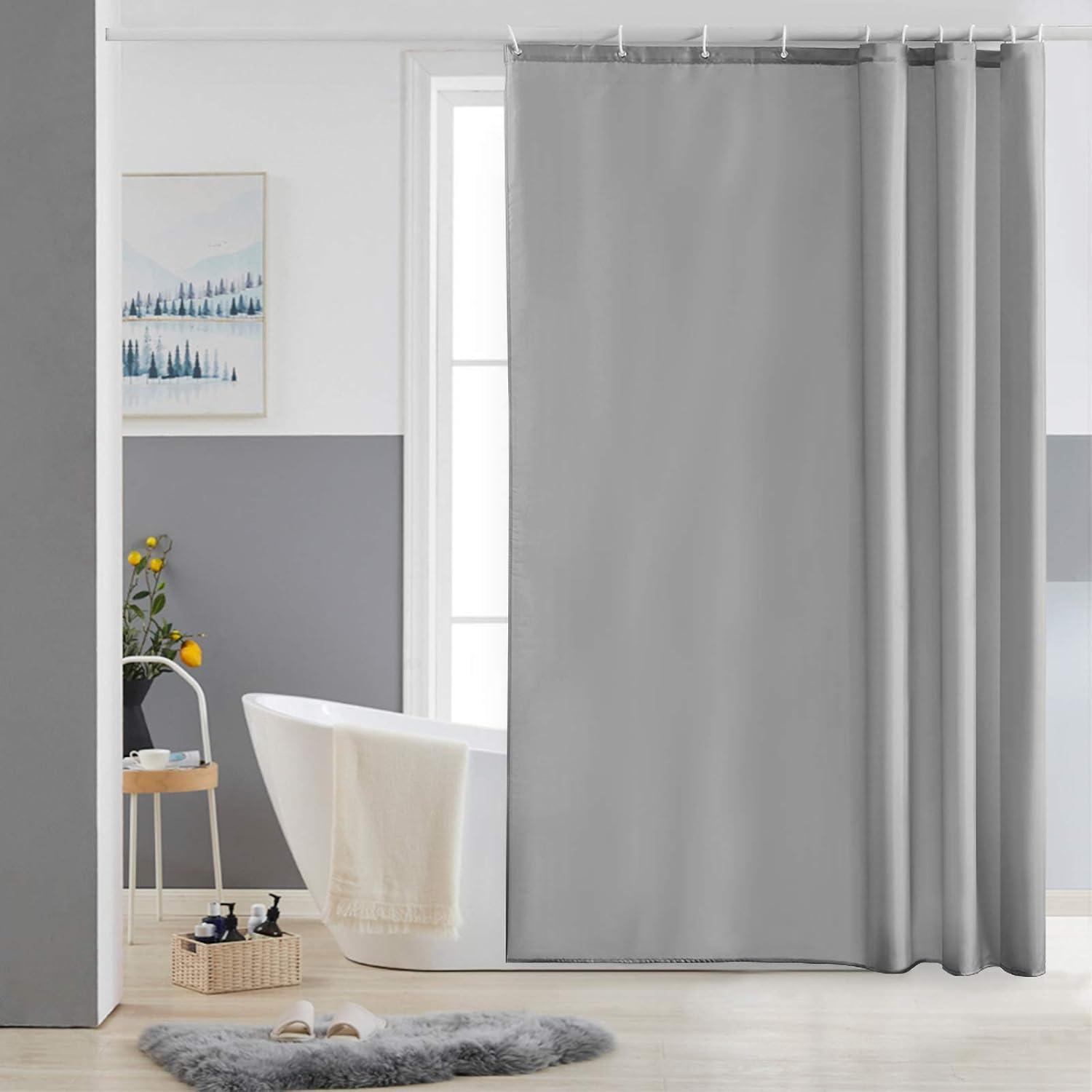 Schmaler Duschvorhang Polyester grau wasserabweisend 150x180 cm