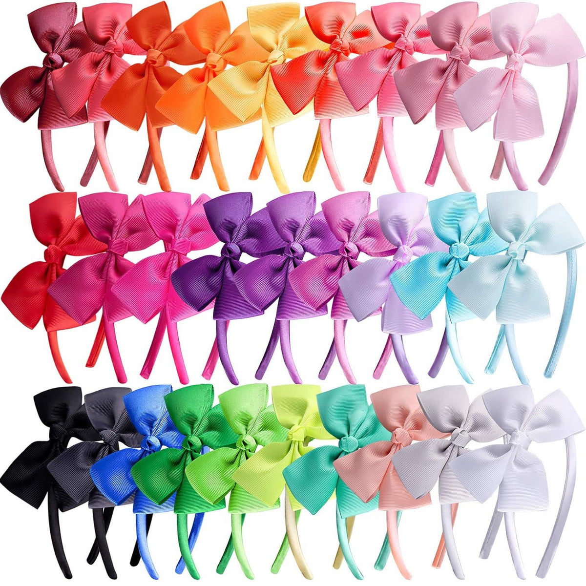 28er Set bunte Schleifen Stirnbänder für Mädchen