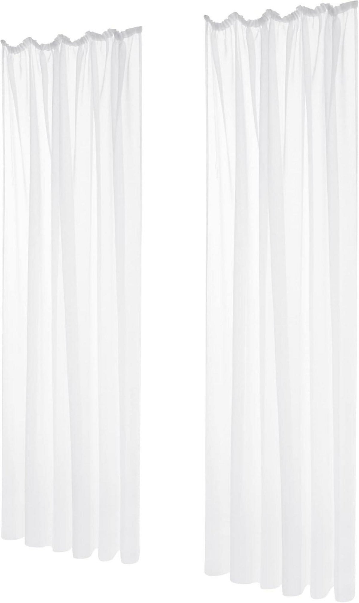 Deconovo Transparente Voile Gardinen 175x140cm Weiß 2er Set