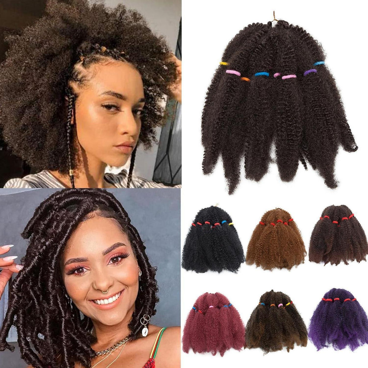 3er Pack Marley Twist Haarverlängerung – Dunkelbraun