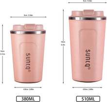 SUNTQ Kaffeebecher to go Edelstahl Thermobecher 380ml