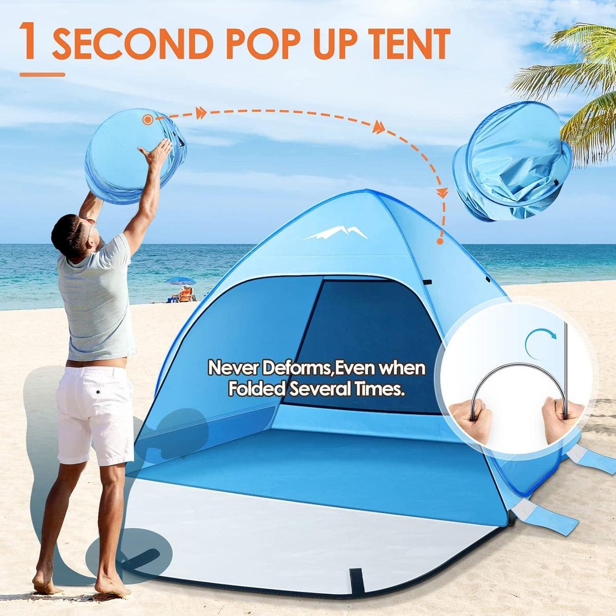 Purebox Pop Up Strandmuschel UV-Schutz 50+ 2-4 Personen